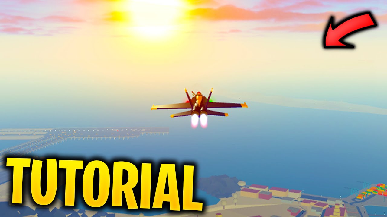 Fighter jet with engine exhaust flames flying over a low-poly city at sunset in Pilot Training Flight Simulator